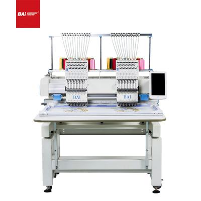 BAI multifunction Tubular Embroidery Machine 2 head 12 needle computerized flat hat